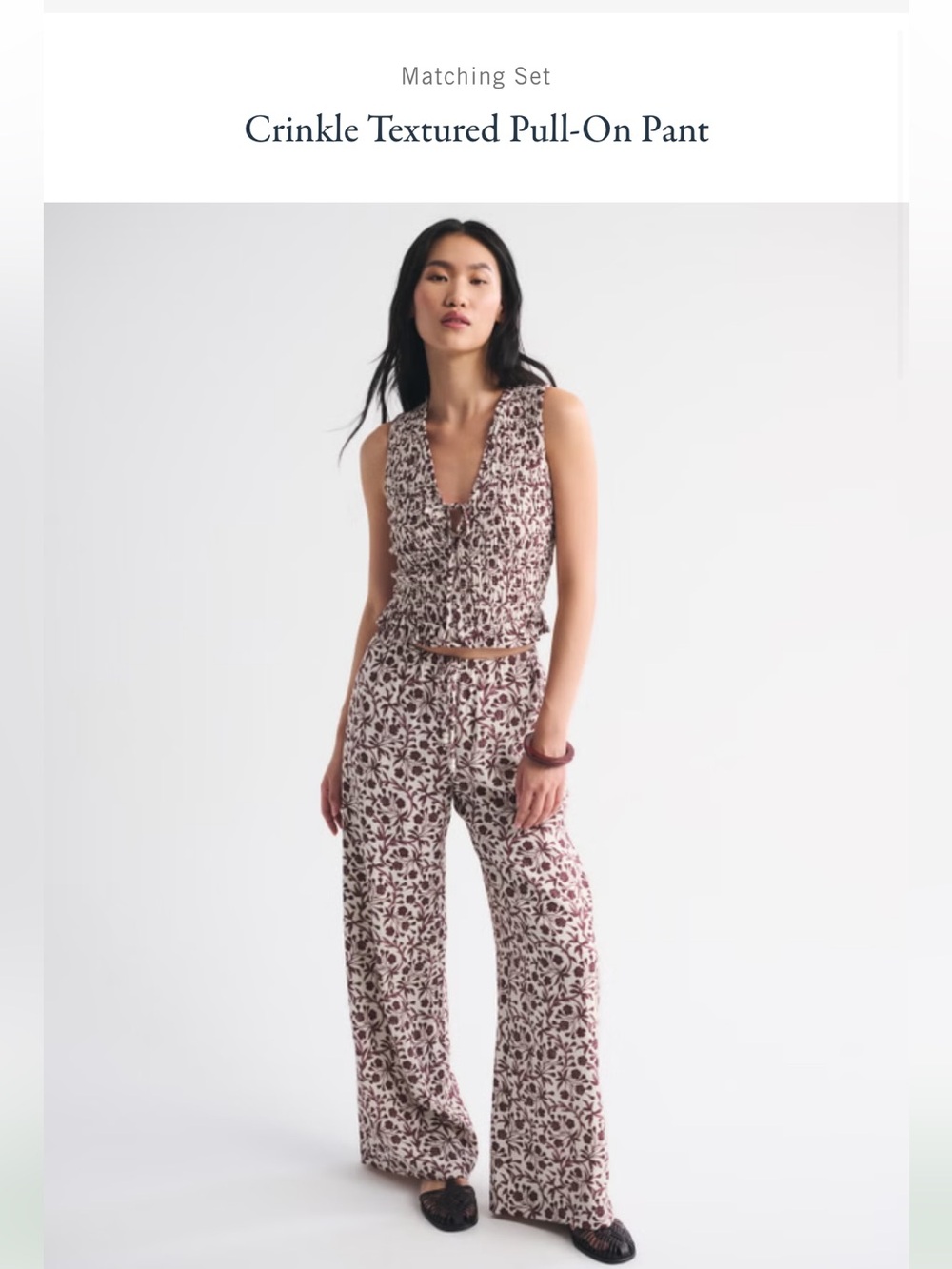 Abercrombie & Fitch Crinkle Textured Matching Set - Large